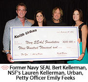 KEITH URBAN PRESENTS A CHECK TO THE NAVY SEALS FOUNDATION. (AUDIO)