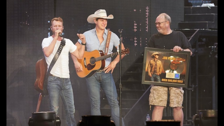 Jon Pardi Surprised with Gold Plaque by Dierks ...